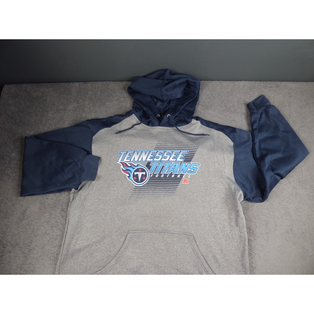 Tennessee Titans Hoodie Mens 3X Gray Navy Raglan Sweatshirt NFL Team Apparel
